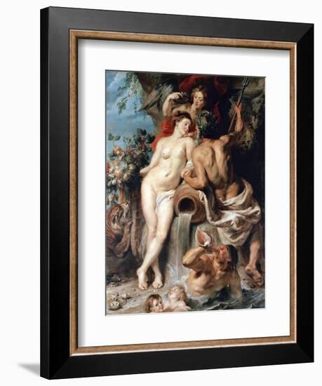 The Union of Earth and Water (Antwerp and the Scheld), C1618-Peter Paul Rubens-Framed Giclee Print