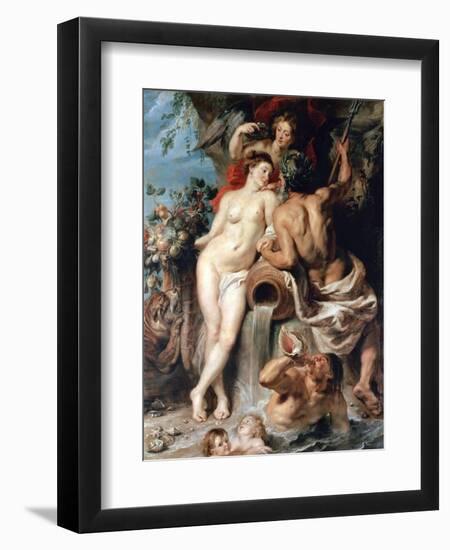 The Union of Earth and Water (Antwerp and the Scheld), C1618-Peter Paul Rubens-Framed Giclee Print