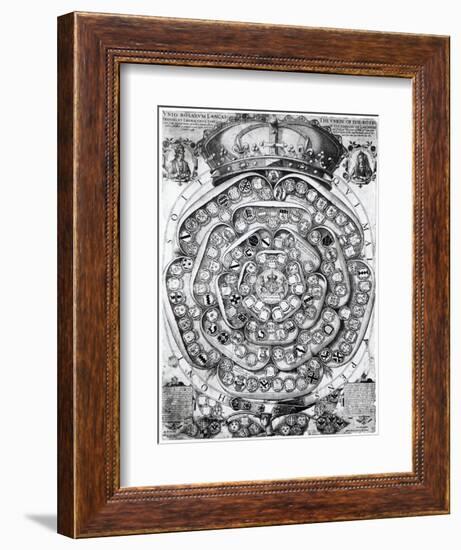 The Union of the Roses of the Families of Lancaster and York, 1589-Jodocus Hondius-Framed Giclee Print