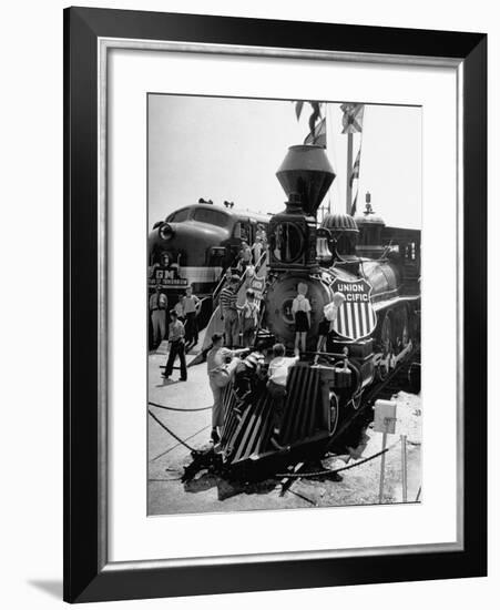 The Union Pacific No. 18 built in 1874 displayed at the Chicago Railroad Fair-George Skadding-Framed Photographic Print