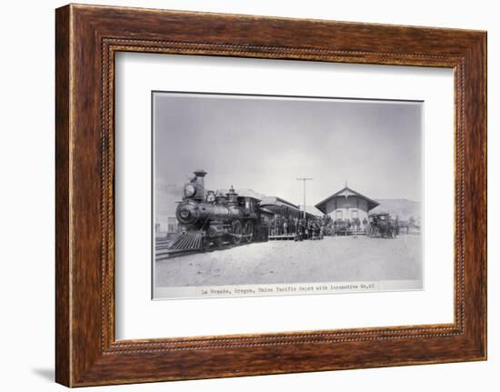 The Union Pacific Railroad Depot at La Grande, Oregon, c.1870-null-Framed Photographic Print