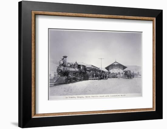 The Union Pacific Railroad Depot at La Grande, Oregon, c.1870-null-Framed Photographic Print