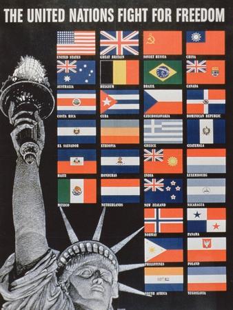 The United Nations Fights for Freedom', 2nd World War Poster Giclee ...
