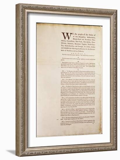 The United States Constitution, 1787-American School-Framed Giclee Print