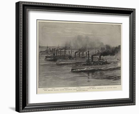 The United States Flying Squadron under Commodore Schley Which Assembled at Hampton Roads-William Lionel Wyllie-Framed Giclee Print