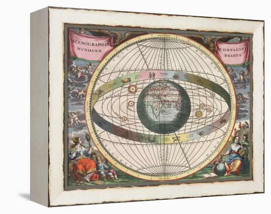 The Universe of Brahe, Harmonia Macrocosmica, 1660-Science Source-Framed Premier Image Canvas