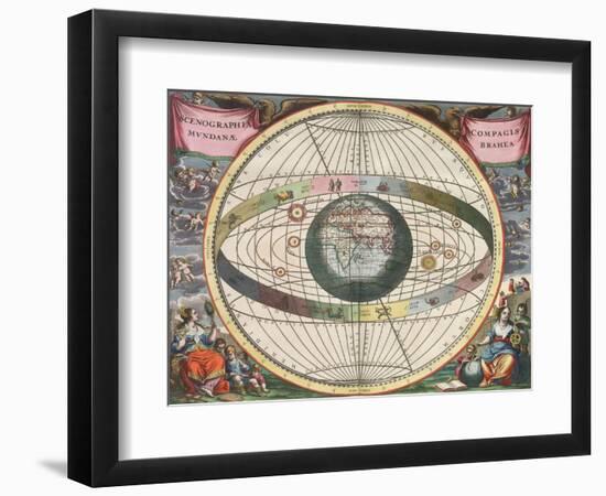 The Universe of Brahe, Harmonia Macrocosmica, 1660-Science Source-Framed Giclee Print