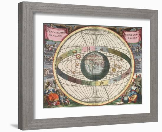 The Universe of Brahe, Harmonia Macrocosmica, 1660-Science Source-Framed Giclee Print