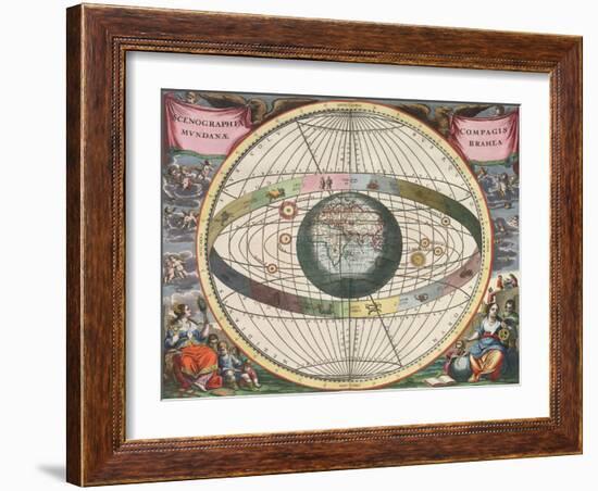 The Universe of Brahe, Harmonia Macrocosmica, 1660-Science Source-Framed Giclee Print