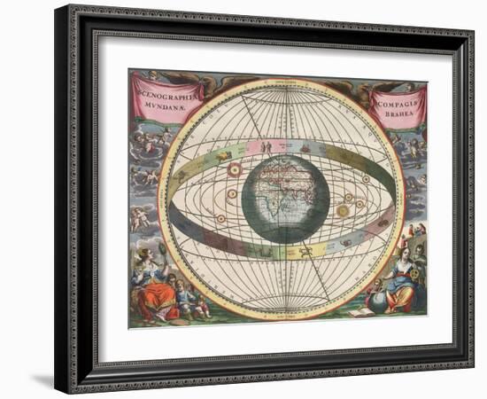The Universe of Brahe, Harmonia Macrocosmica, 1660-Science Source-Framed Giclee Print