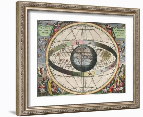 The Universe of Ptolemy, Harmonia Macrocosmica, 1660-Science Source-Framed Giclee Print