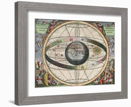 The Universe of Ptolemy, Harmonia Macrocosmica, 1660-Science Source-Framed Giclee Print