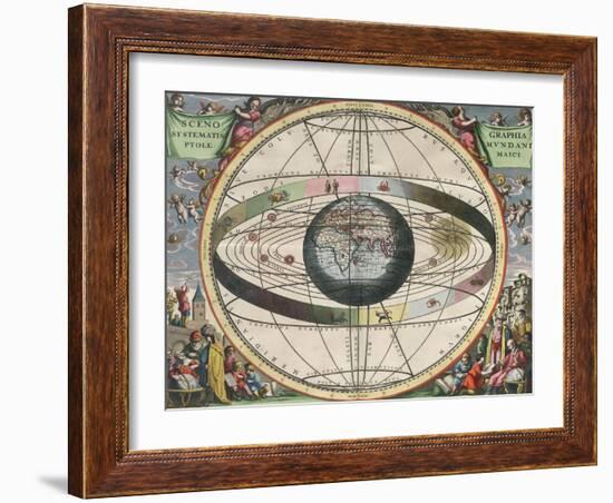 The Universe of Ptolemy, Harmonia Macrocosmica, 1660-Science Source-Framed Giclee Print