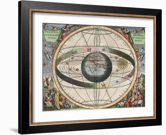 The Universe of Ptolemy, Harmonia Macrocosmica, 1660-Science Source-Framed Giclee Print