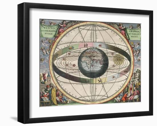The Universe of Ptolemy, Harmonia Macrocosmica, 1660-Science Source-Framed Giclee Print