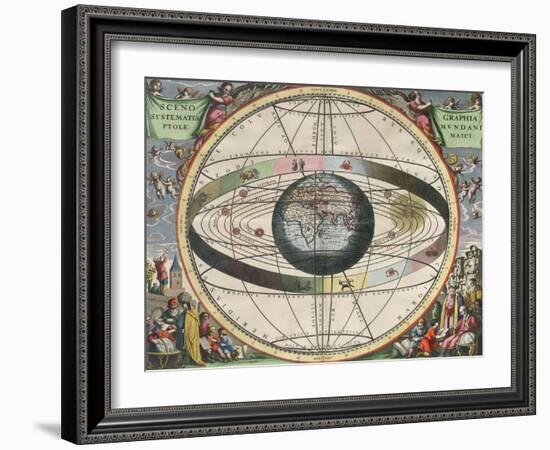 The Universe of Ptolemy, Harmonia Macrocosmica, 1660-Science Source-Framed Giclee Print