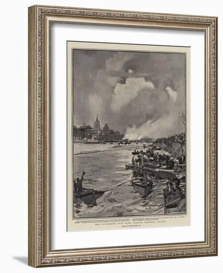 The University Boat Race, Passing Chiswick Church-Charles Edward Dixon-Framed Giclee Print