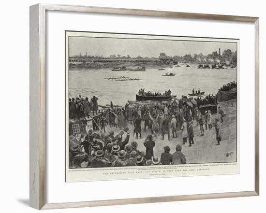 The University Boat Race, the Finish, as Seen from Ship, Mortlake-Henry Marriott Paget-Framed Giclee Print