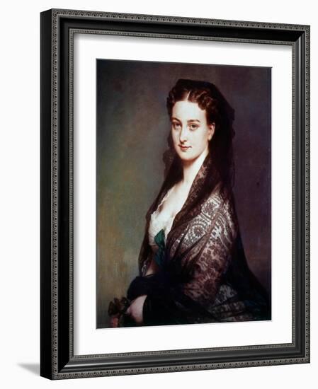 The Unknown Has the Mantilla Painting by Franz Xavier Winterhalter (1806-1873). 1869. Dim. 0.80 X 0-Franz Xaver Winterhalter-Framed Giclee Print