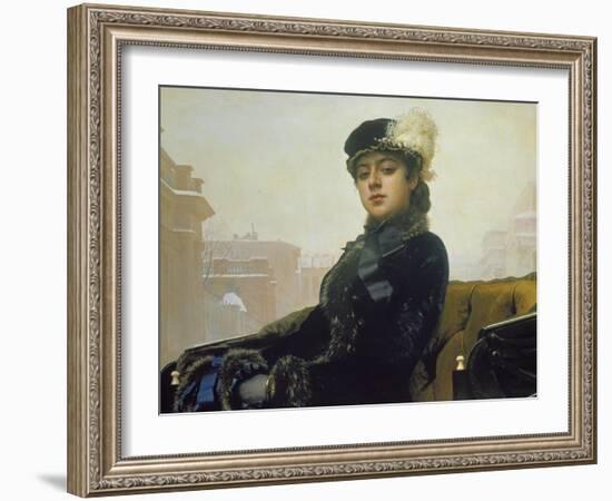 The Unknown Person, 1883-Ivan Nikolaevich Kramskoi-Framed Giclee Print