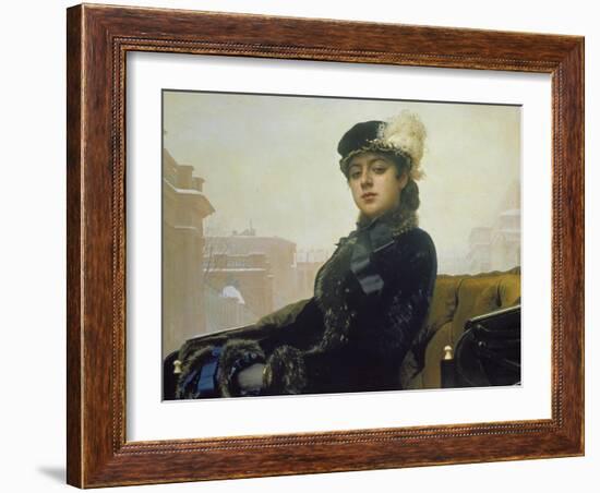 The Unknown Person, 1883-Ivan Nikolaevich Kramskoi-Framed Giclee Print