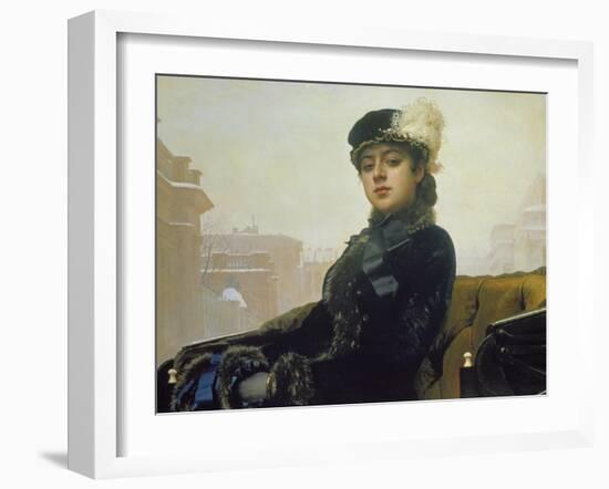 The Unknown Person, 1883-Ivan Nikolaevich Kramskoi-Framed Giclee Print