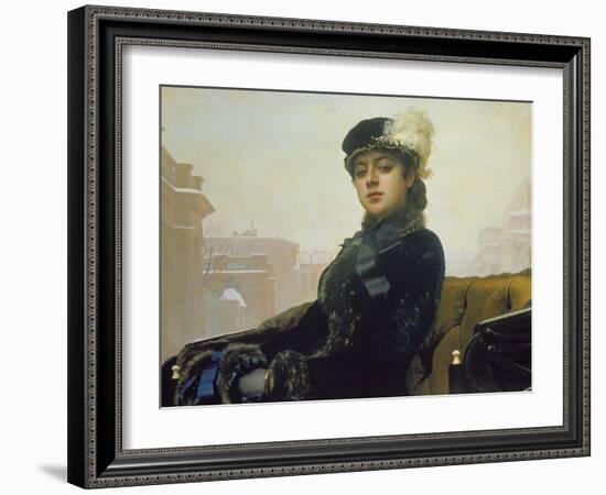 The Unknown Person, 1883-Ivan Nikolaevich Kramskoi-Framed Giclee Print