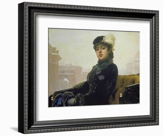 The Unknown Person, 1883-Ivan Nikolaevich Kramskoi-Framed Giclee Print