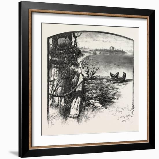 The Upper Ottawa, Timber Boom, Fitzroy Harbour, Canada, Nineteenth Century-null-Framed Giclee Print