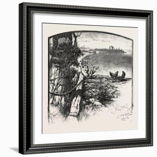 The Upper Ottawa, Timber Boom, Fitzroy Harbour, Canada, Nineteenth Century-null-Framed Giclee Print