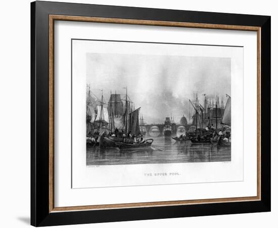 The Upper Pool, London, 19th Century-J Woods-Framed Giclee Print