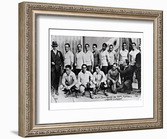 The Uruguay Football Team at the Paris Olympic Games, 1924-null-Framed Giclee Print