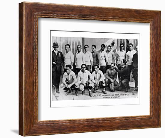 The Uruguay Football Team at the Paris Olympic Games, 1924-null-Framed Giclee Print