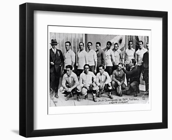 The Uruguay Football Team at the Paris Olympic Games, 1924-null-Framed Giclee Print