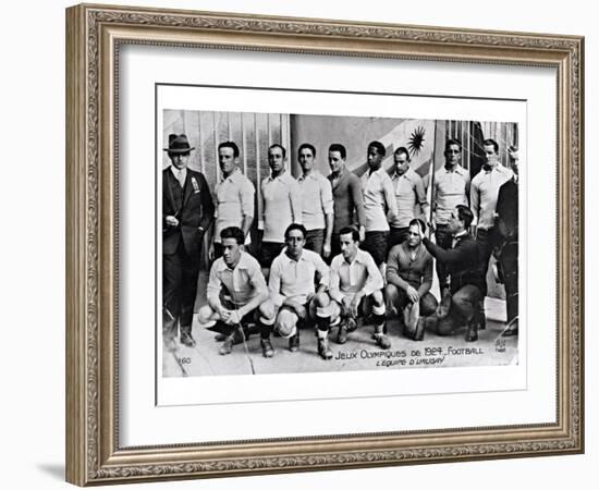 The Uruguay Football Team at the Paris Olympic Games, 1924-null-Framed Giclee Print