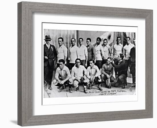 The Uruguay Football Team at the Paris Olympic Games, 1924-null-Framed Giclee Print