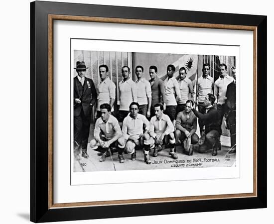 The Uruguay Football Team at the Paris Olympic Games, 1924-null-Framed Giclee Print