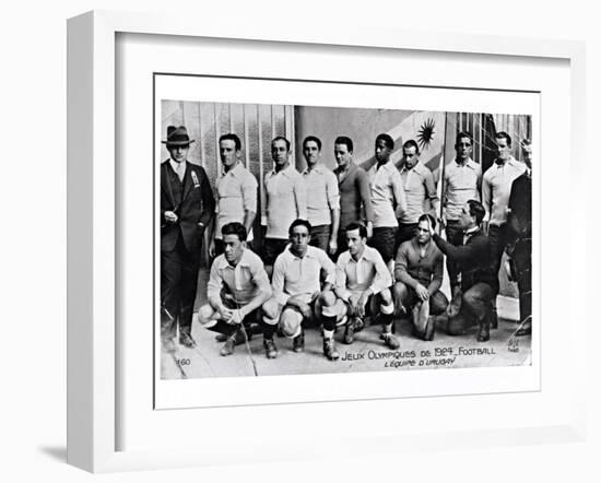 The Uruguay Football Team at the Paris Olympic Games, 1924-null-Framed Giclee Print