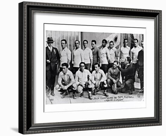 The Uruguay Football Team at the Paris Olympic Games, 1924-null-Framed Giclee Print