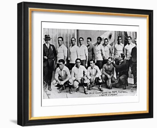 The Uruguay Football Team at the Paris Olympic Games, 1924-null-Framed Giclee Print