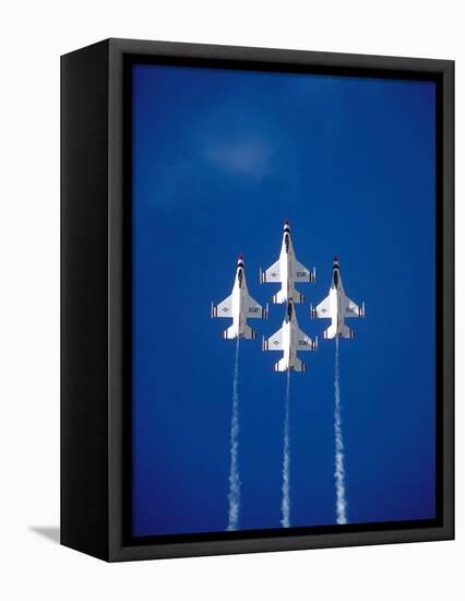 The Us Air Force Thunderbirds Climbing in a Tight Formation-John Alves-Framed Premier Image Canvas