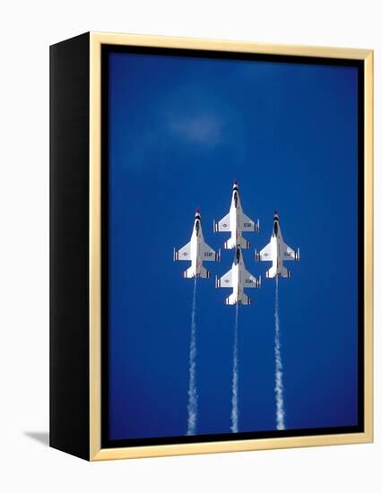 The Us Air Force Thunderbirds Climbing in a Tight Formation-John Alves-Framed Premier Image Canvas