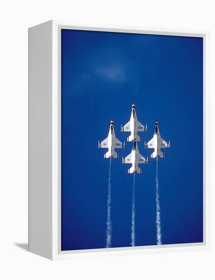 The Us Air Force Thunderbirds Climbing in a Tight Formation-John Alves-Framed Premier Image Canvas
