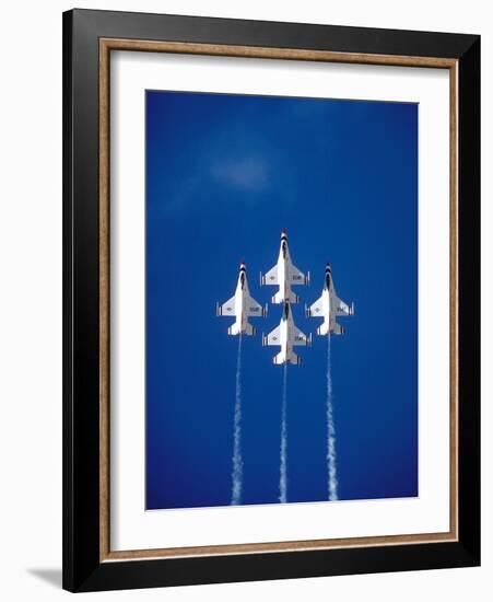 The Us Air Force Thunderbirds Climbing in a Tight Formation-John Alves-Framed Photographic Print