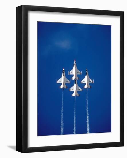 The Us Air Force Thunderbirds Climbing in a Tight Formation-John Alves-Framed Photographic Print