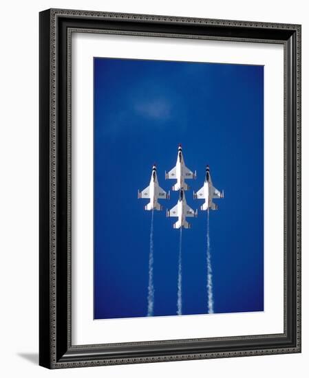 The Us Air Force Thunderbirds Climbing in a Tight Formation-John Alves-Framed Photographic Print