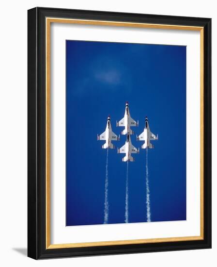 The Us Air Force Thunderbirds Climbing in a Tight Formation-John Alves-Framed Photographic Print