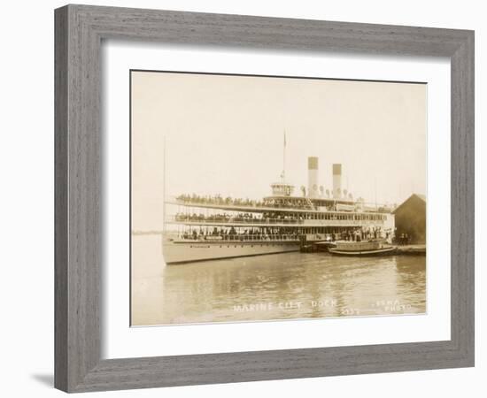 The US Mail Steamer Tashmoo, St. Clair River, Michigan, America-null-Framed Photographic Print