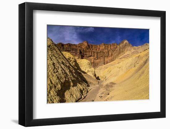 The USA, California, Death Valley National Park, Golden canyon with Red Cathedral-Udo Siebig-Framed Photographic Print