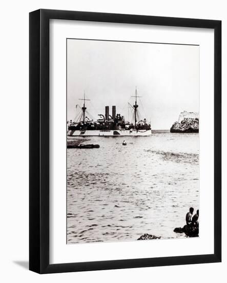 The Uss Maine Entering the Port of Havana, Cuba, 1898 (B/W Photo) (See 206526, 206527)-American Photographer-Framed Giclee Print